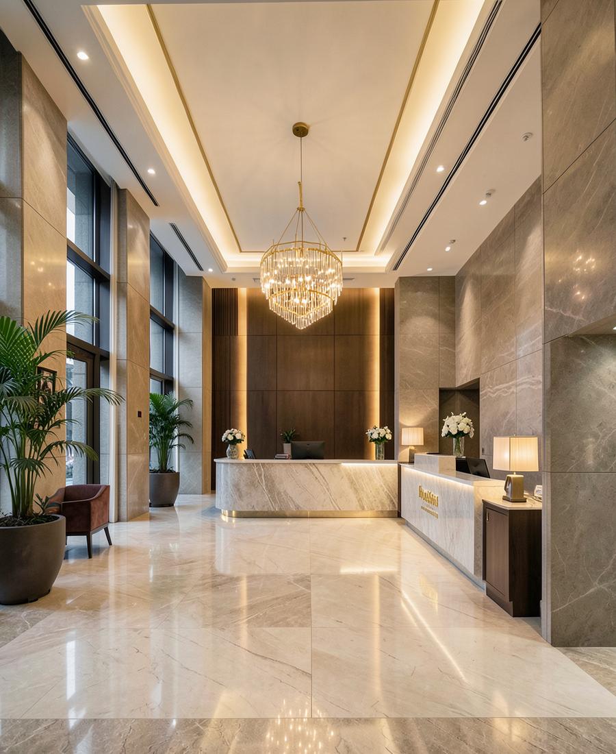 Interior de un negocio del sector hoteles